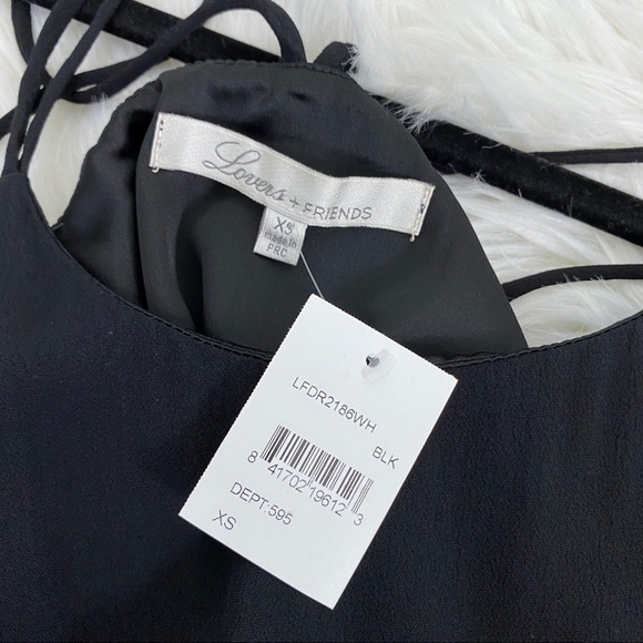 Lovers & Friends Black Lace Drop Hem Slip Dress - Picture 6 of 7